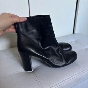 Next Sleek Black Leather Heeled Boots